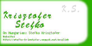 krisztofer stefko business card